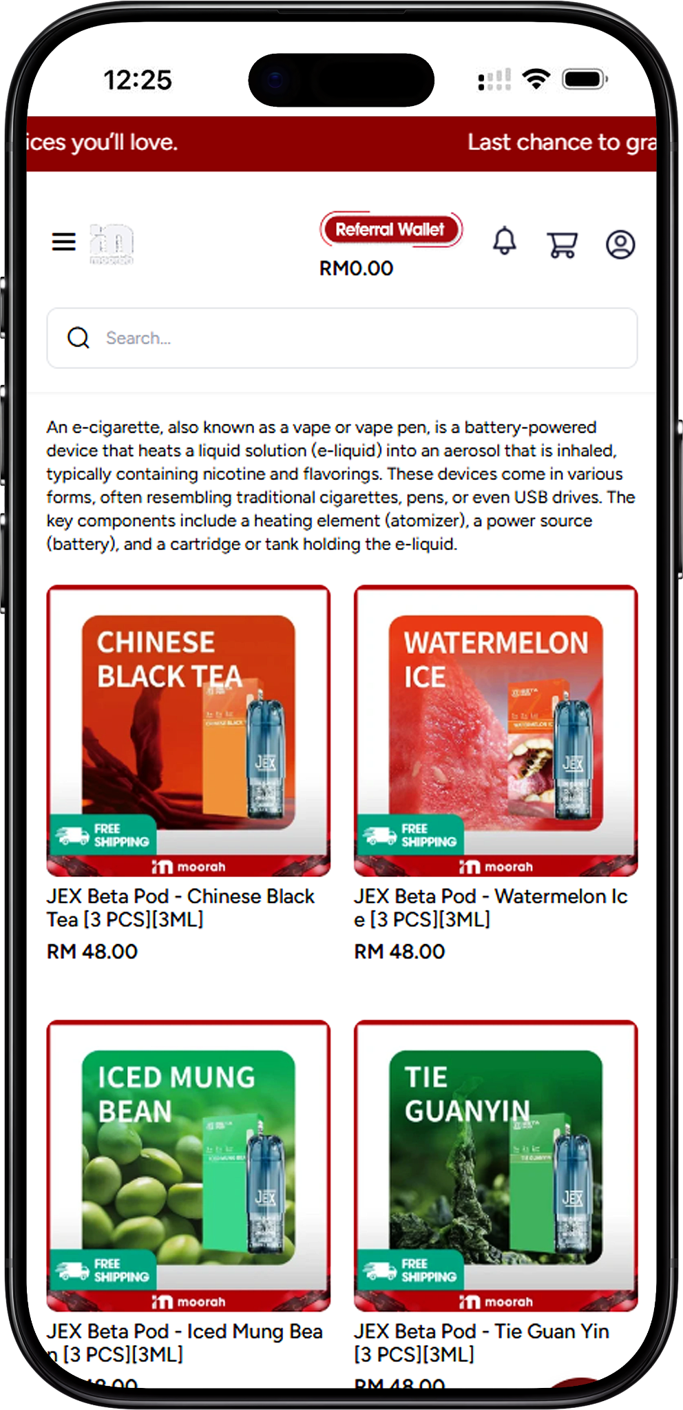 Moorah E-Cigarette Product Collection