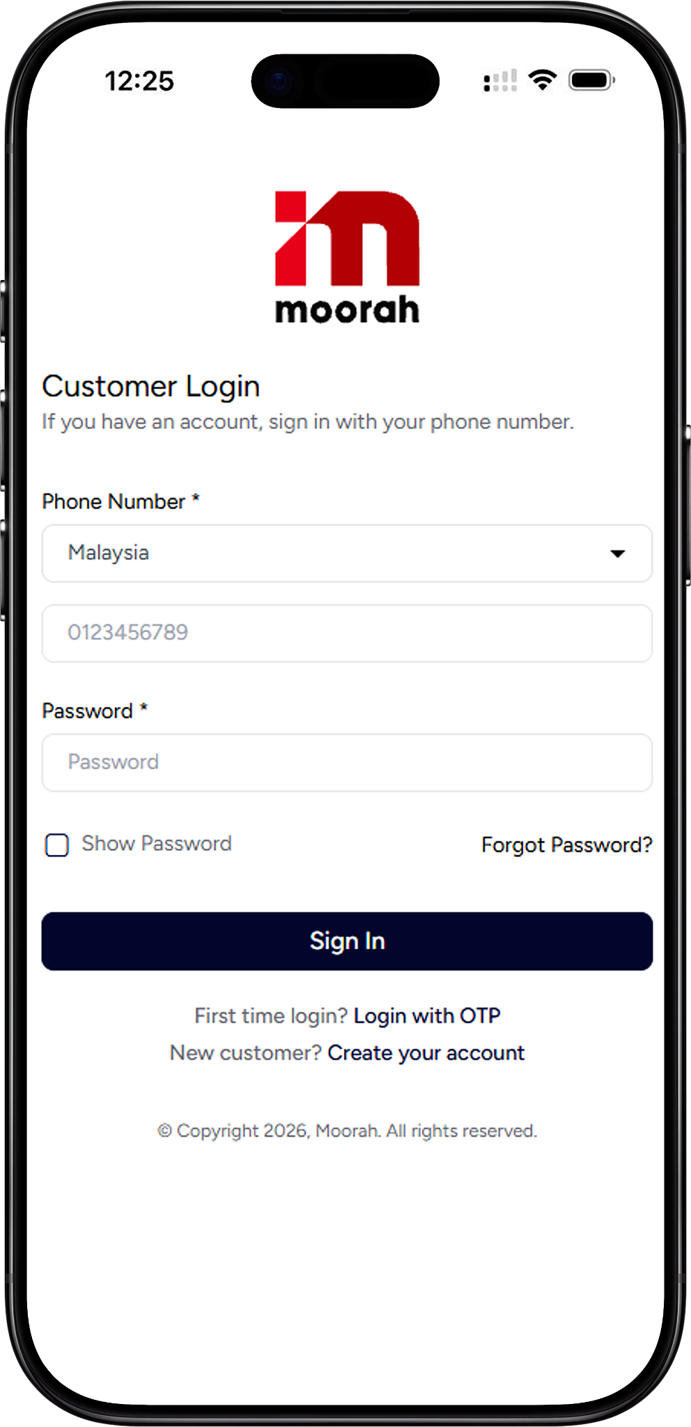 Moorah Login Steps