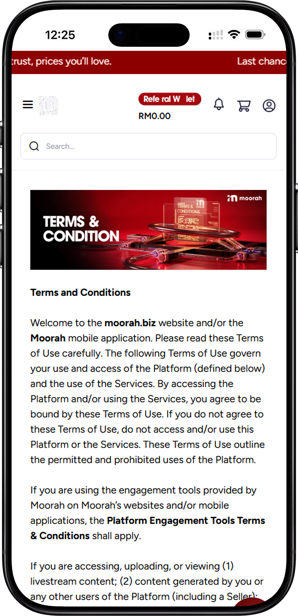 Moorah Terms of Service Overview